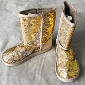 SOLD Silver And Gold Sequence Boots